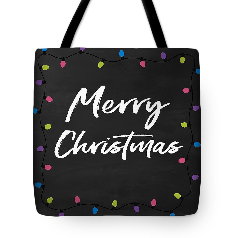 Merry Christmas Tote Bag featuring the digital art Merry Christmas Lights 2- Art by Linda Woods by Linda Woods