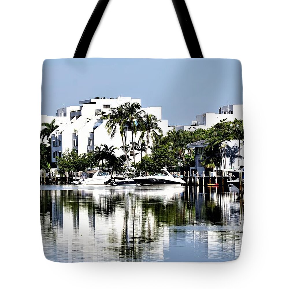 Boats Tote Bag featuring the photograph Miami by Merle Grenz