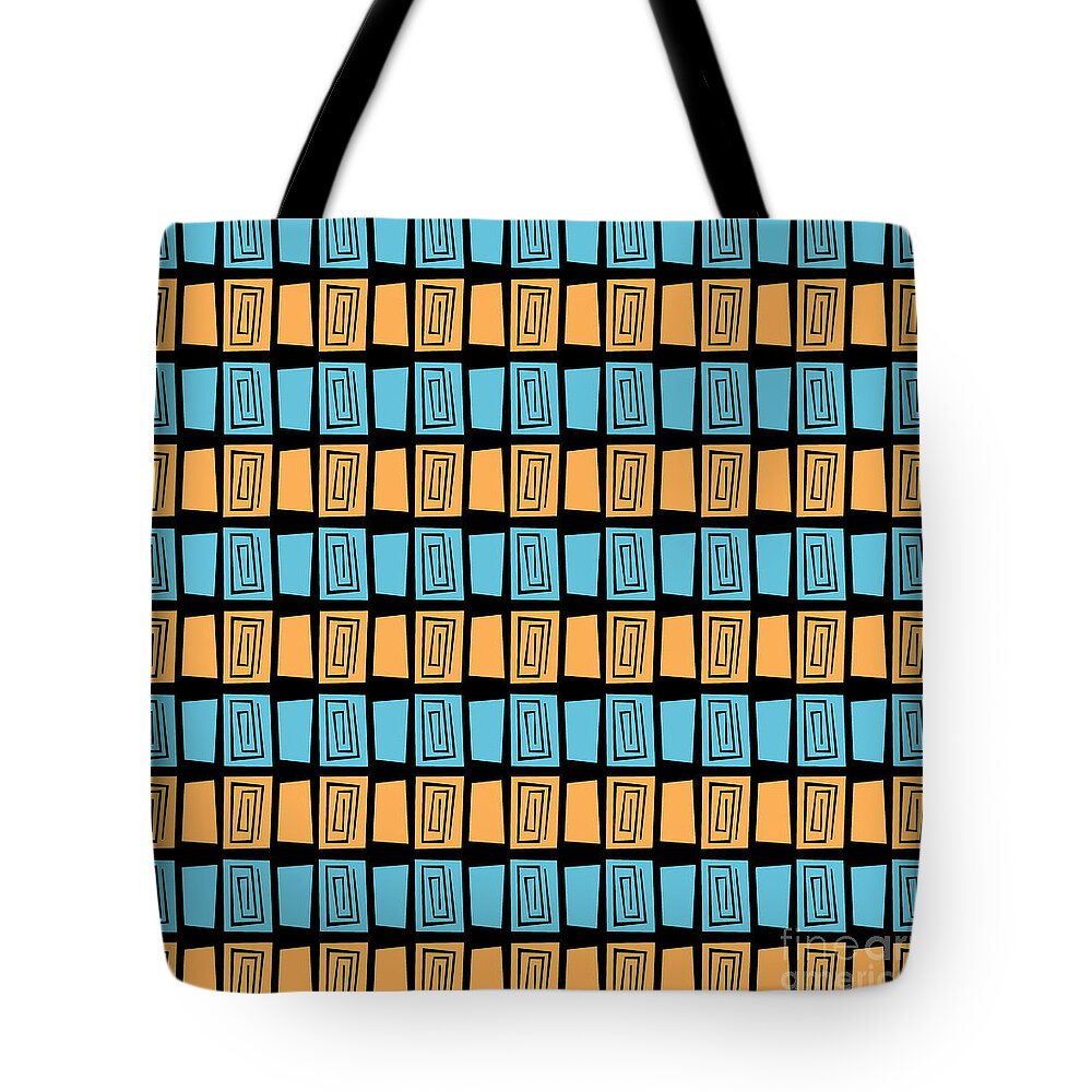 Mid Century Modern Tote Bag featuring the digital art Mid Century Modern Maze by Donna Mibus