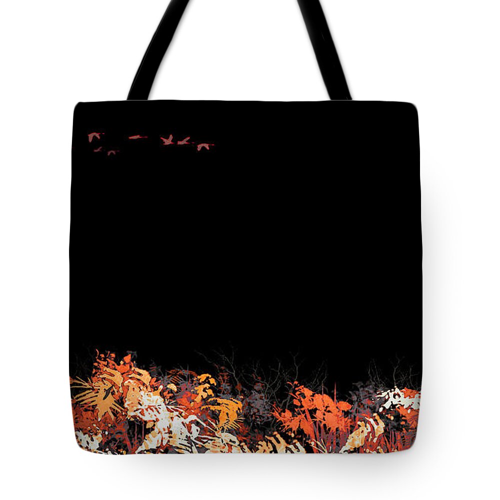 Digital Landscape Painting Tote Bag featuring the painting Midnight Flight by Tim Richards