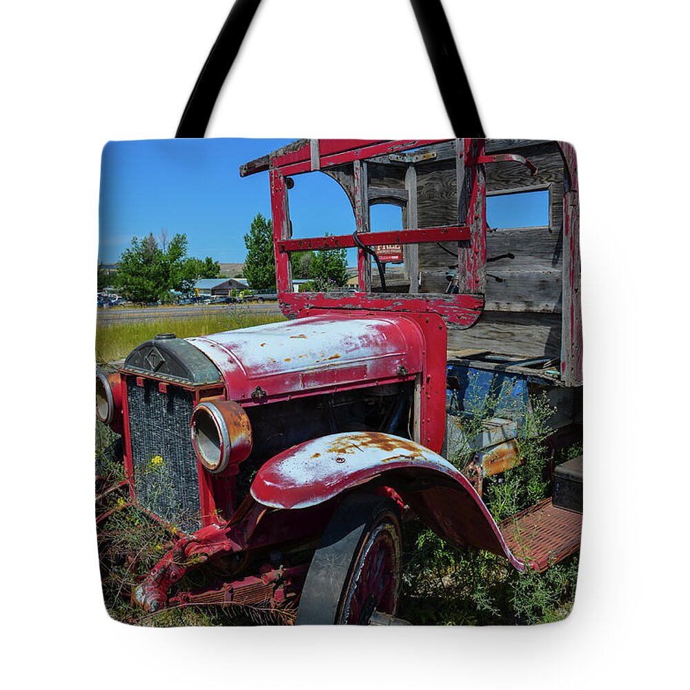 Antique Tote Bag featuring the photograph Might This Be a Diamond T by Douglas Wielfaert