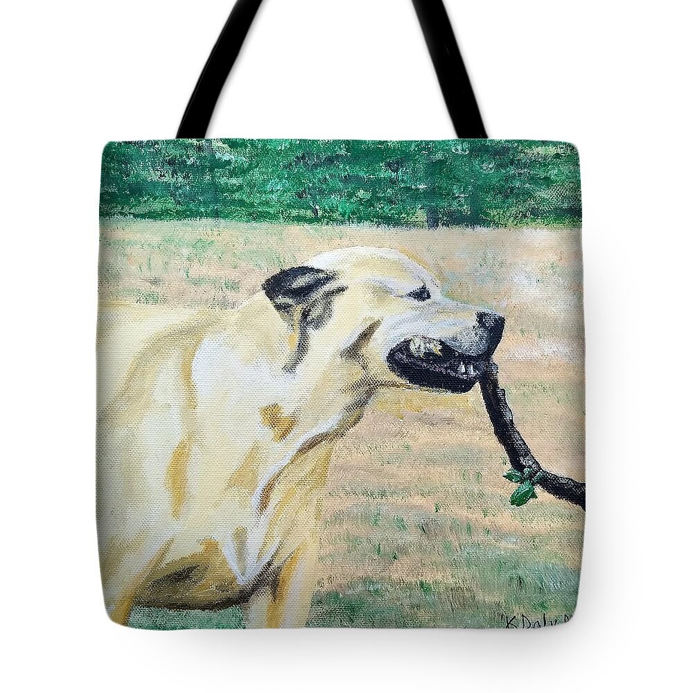 Dog Tote Bag featuring the painting Mike by Kevin Daly