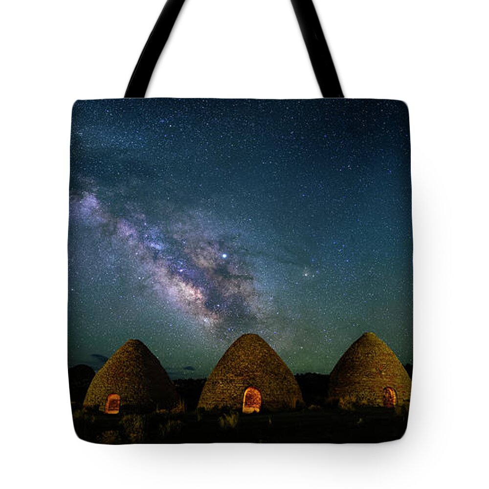 Milky Way Tote Bag featuring the photograph Milky Way Over Charcoal Ovens by Michael Ash
