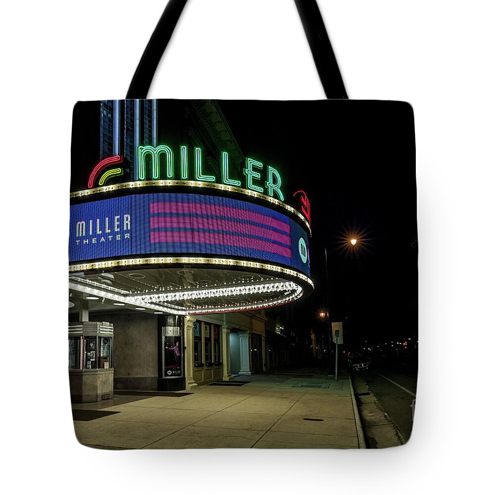 Miller Theater Augusta Ga - Downtown Augusta Georgia At Night Tote Bag featuring the photograph Miller Theater Augusta GA 2 by Sanjeev Singhal