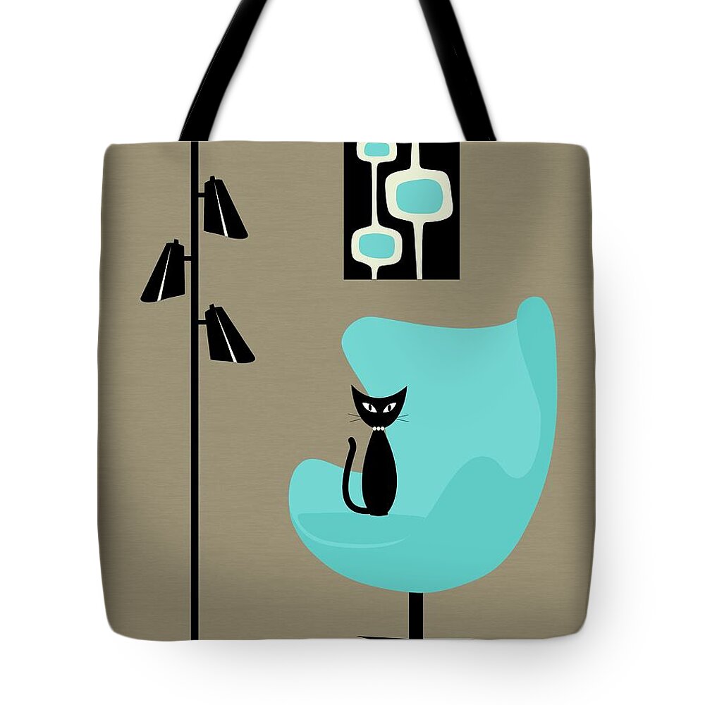  Tote Bag featuring the digital art Mini Mod Pods in Turquoise by Donna Mibus