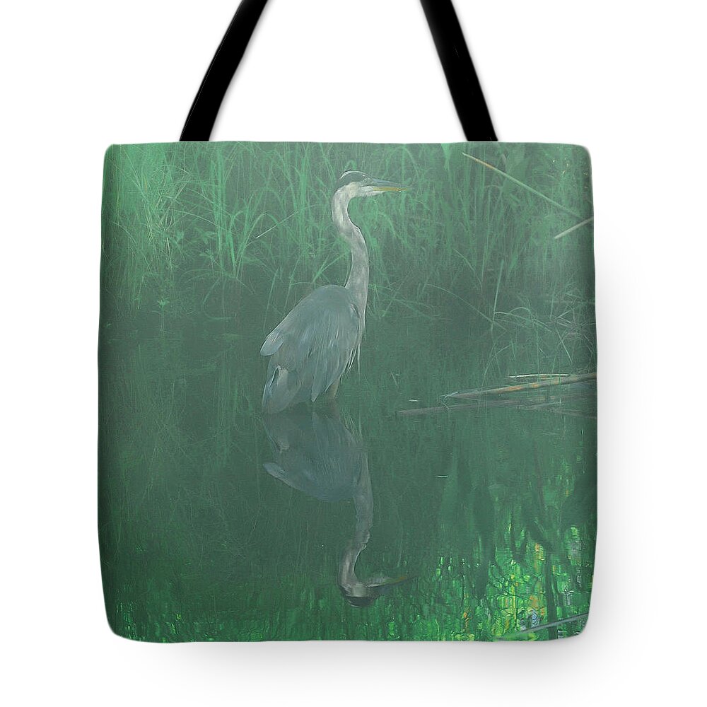 Water Fowl Tote Bag featuring the photograph Mirror image by Chuck Brown