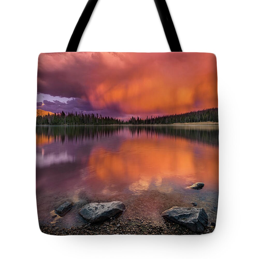 Utah Tote Bag featuring the photograph Mirror Lake Sunet by Michael Ash