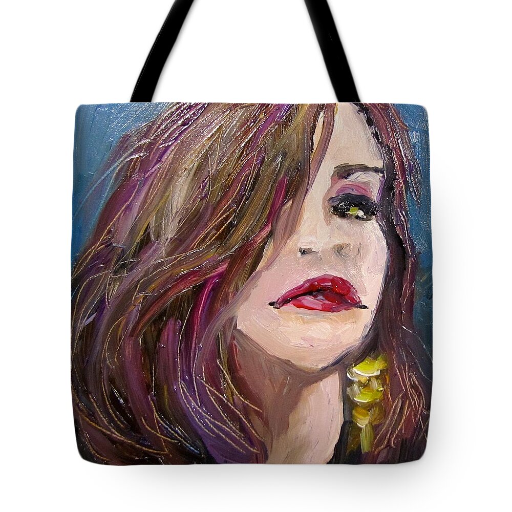 Portrait Tote Bag featuring the painting Miss M by Barbara O'Toole
