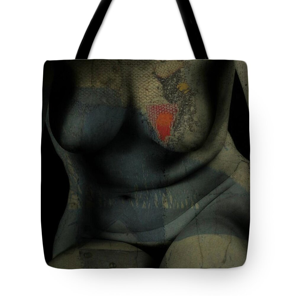 Nude Tote Bag featuring the digital art Miss You - Digital by Paul Lovering