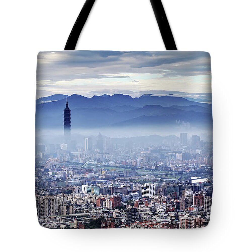 Taiwan Tote Bag featuring the photograph Mist City by Chenning.sung @ Taiwan