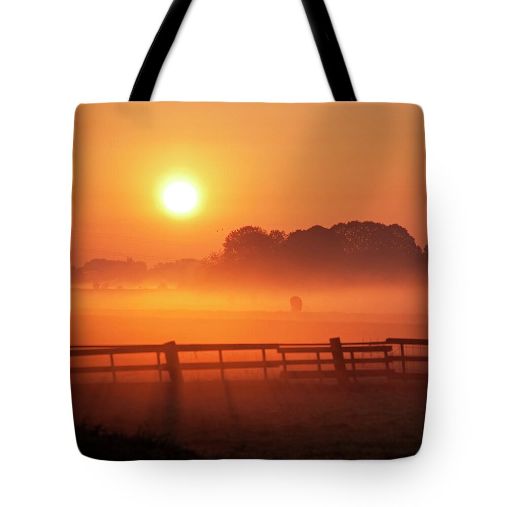 Shadow Tote Bag featuring the photograph Misty Morning by © Dollia Sheombar