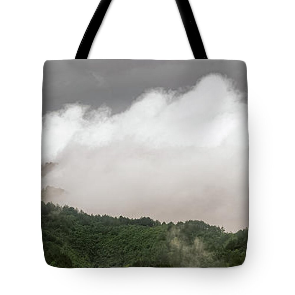 Cloud Tote Bag featuring the photograph Misty Mountains II 3x1 by William Dickman