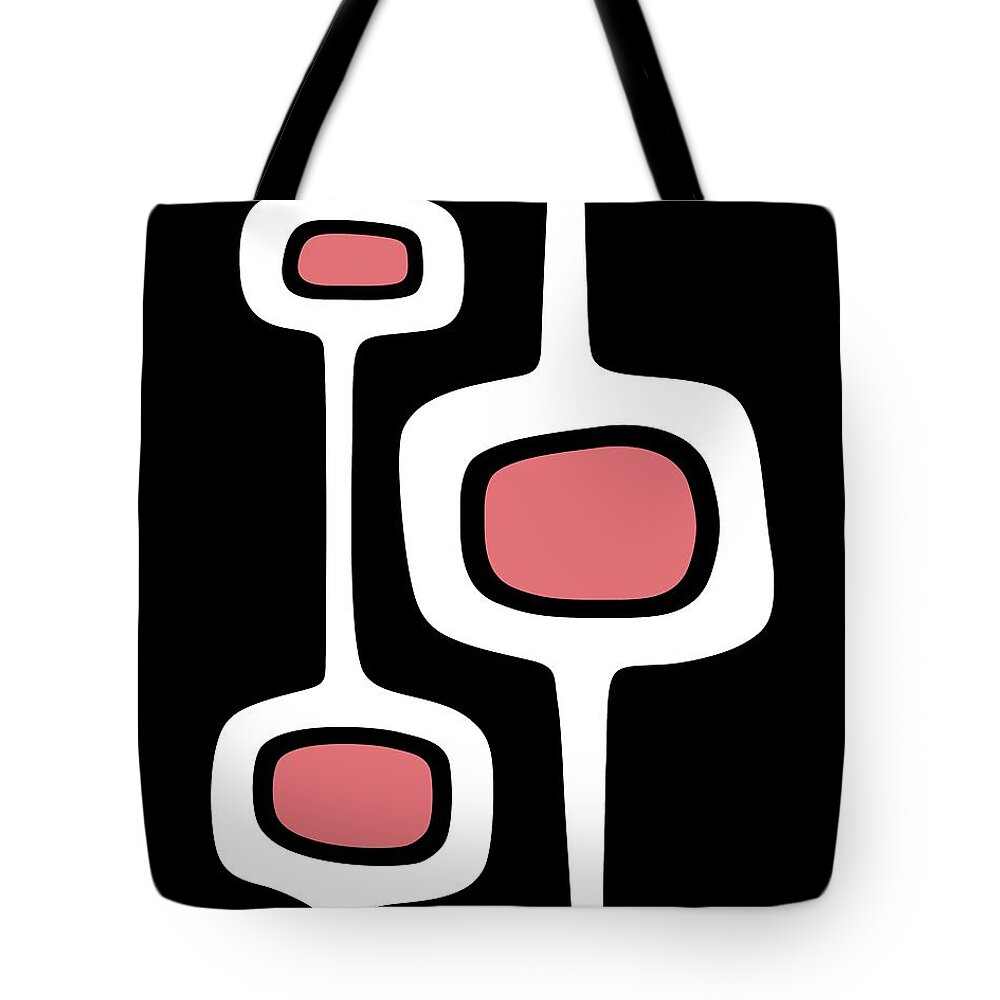  Tote Bag featuring the digital art Mod Pods Three in Pink by Donna Mibus