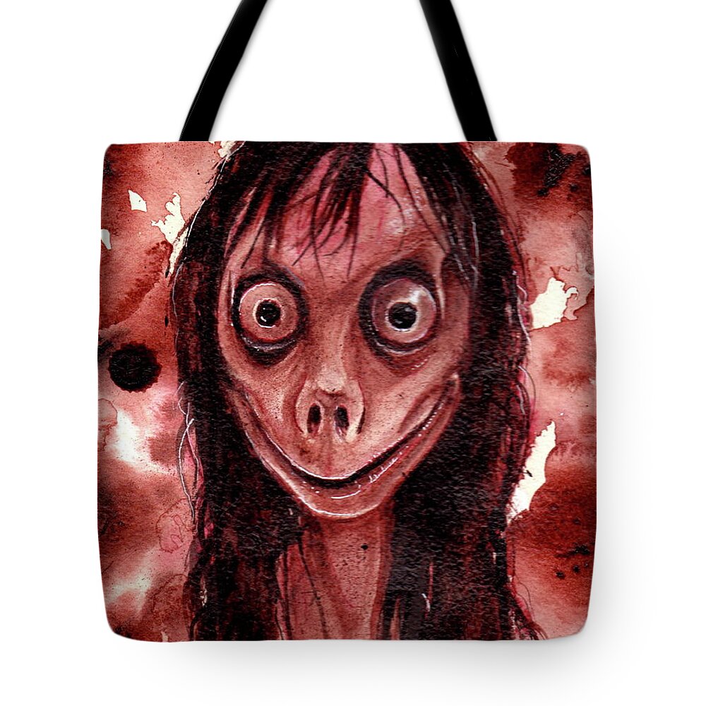 Ryan Almighty Tote Bag featuring the painting MOMO dry blood by Ryan Almighty