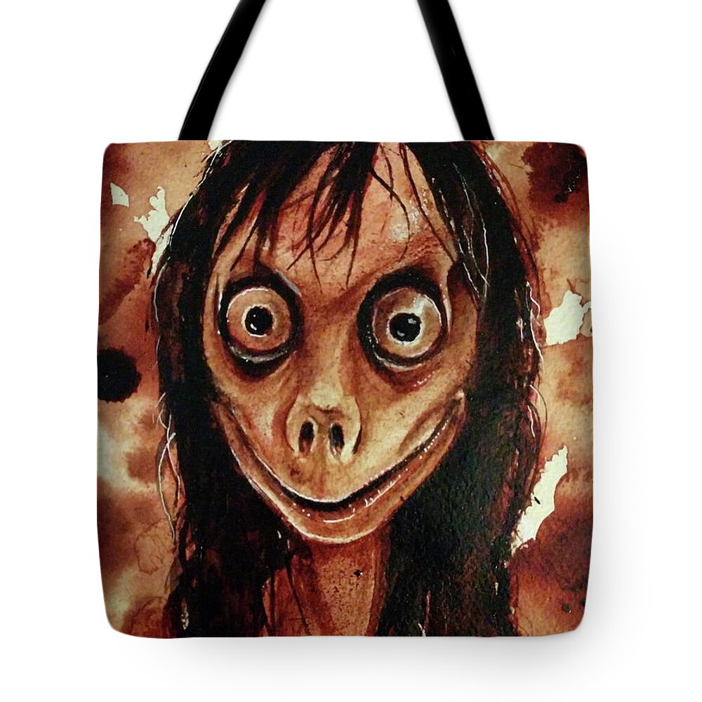Ryan Almighty Tote Bag featuring the painting MOMO fresh blood by Ryan Almighty