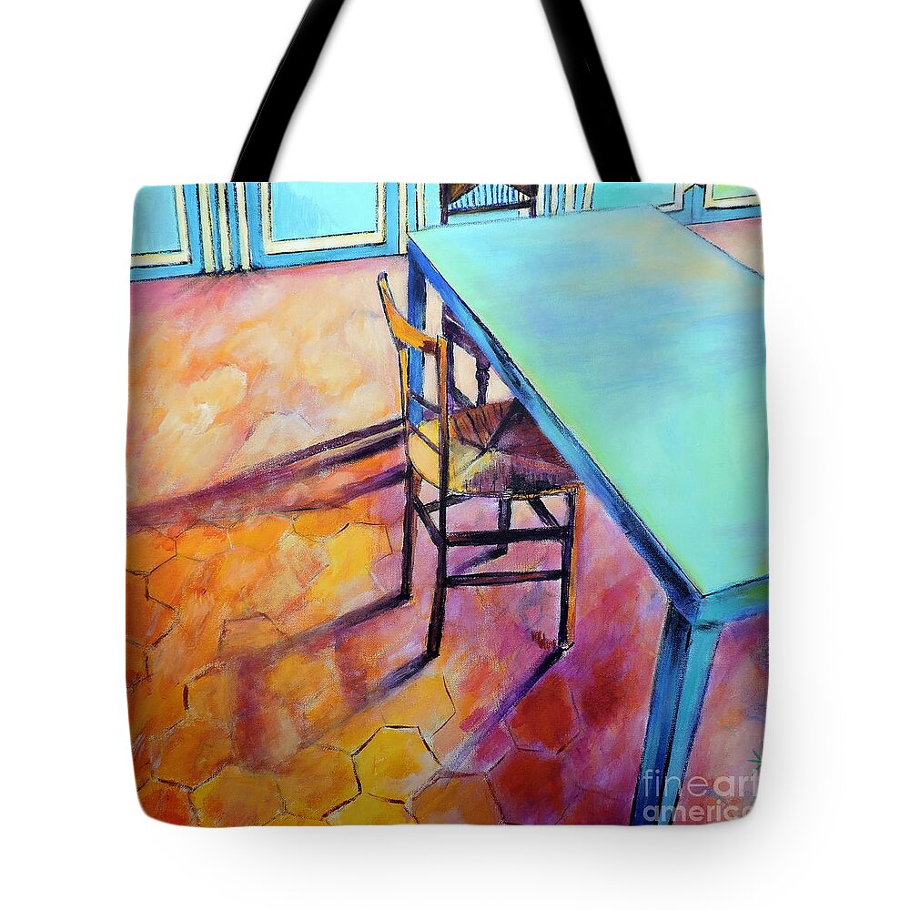 Pastels Tote Bag featuring the painting Monet's Kitchen by Jodie Marie Anne Richardson Traugott     aka jm-ART