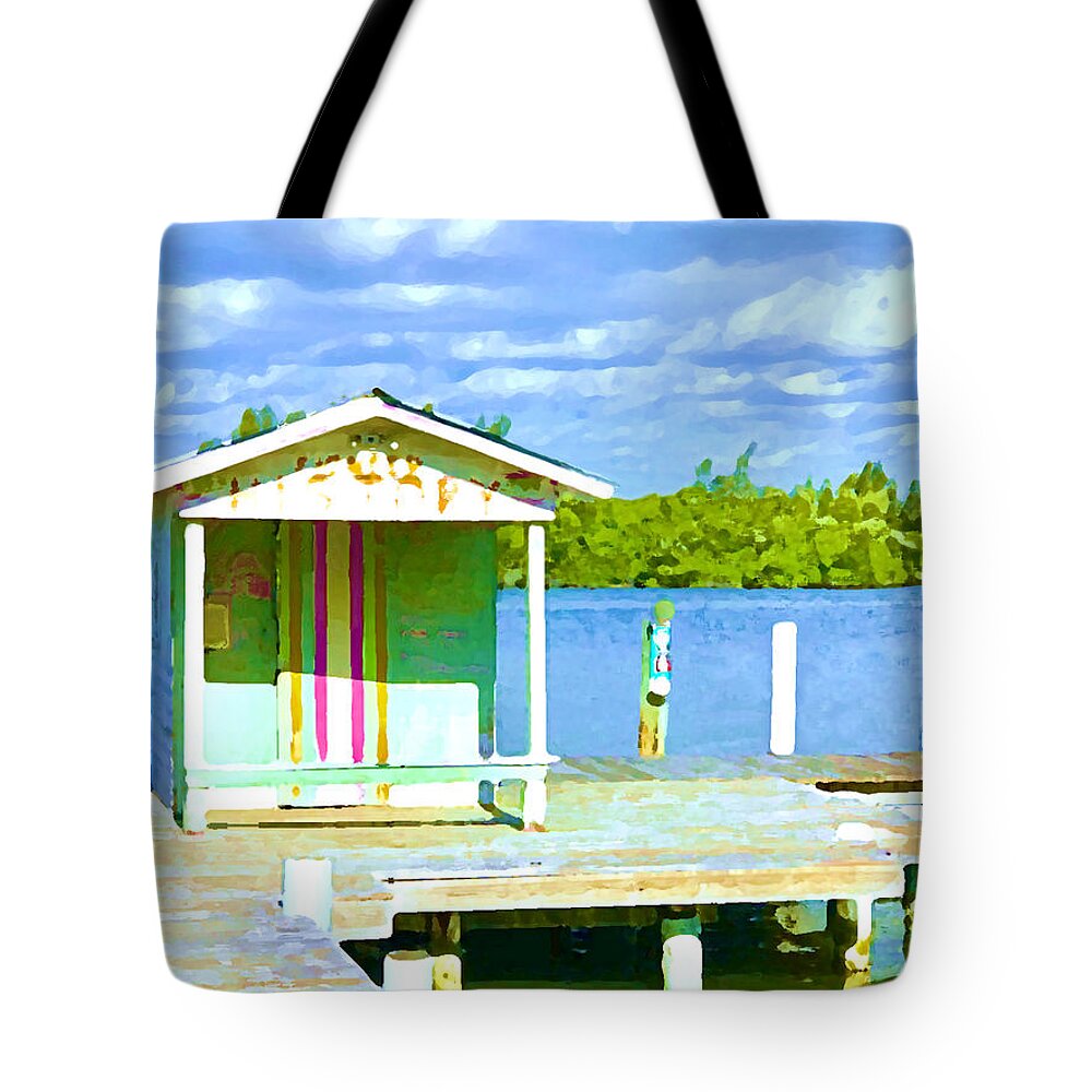 Dock Tote Bag featuring the digital art Monkey Trail by Tom Johnson
