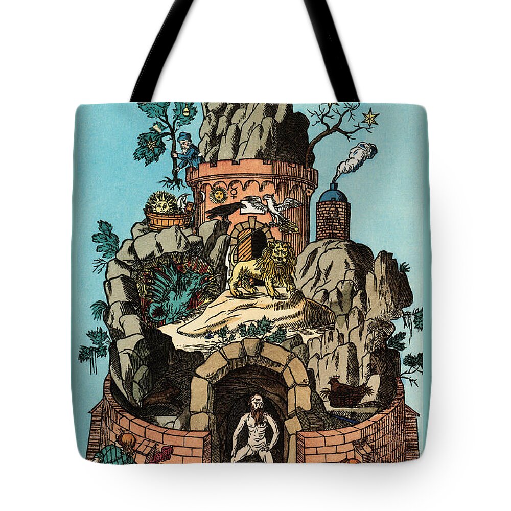 Masonic Tote Bag featuring the painting Mons Philosophorum by Unknown