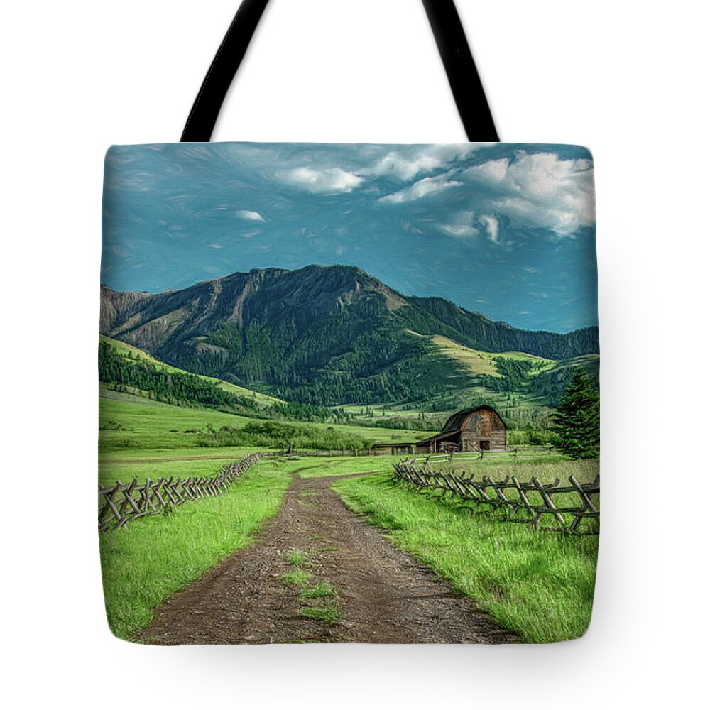 Montana Tote Bag featuring the photograph Montana Evening, Tom Miner Basin by Marcy Wielfaert