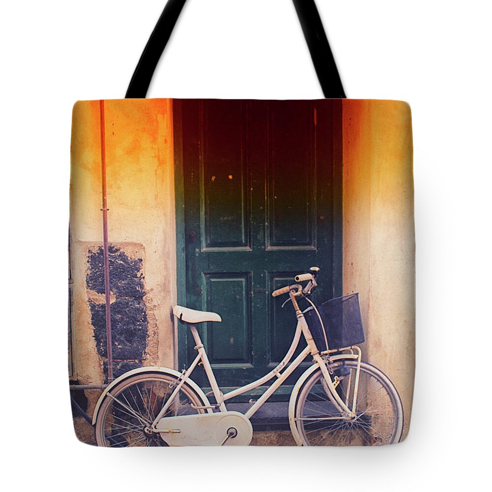 Bikes Tote Bag featuring the photograph Monterosso 3 by Becqi Sherman