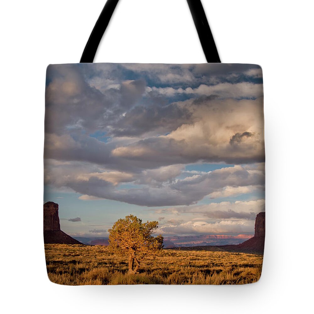 Scenics Tote Bag featuring the photograph Monument Valley Sunrise by Russell Burden
