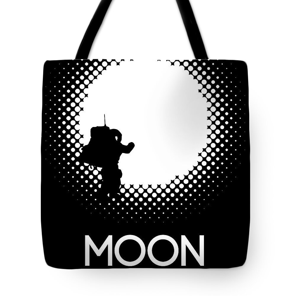 Moon Tote Bag featuring the digital art Moon II by Naxart Studio