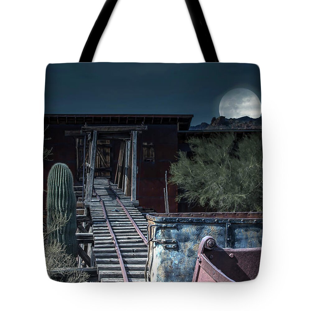 Full Tote Bag featuring the photograph Moon mining by Darrell Foster