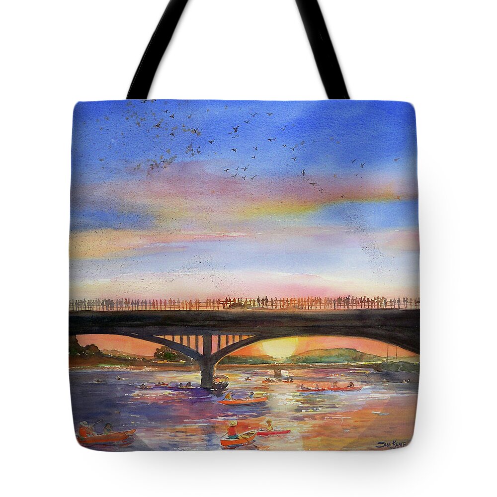Sunset Tote Bag featuring the painting Waiting for Sunset by Sue Kemp
