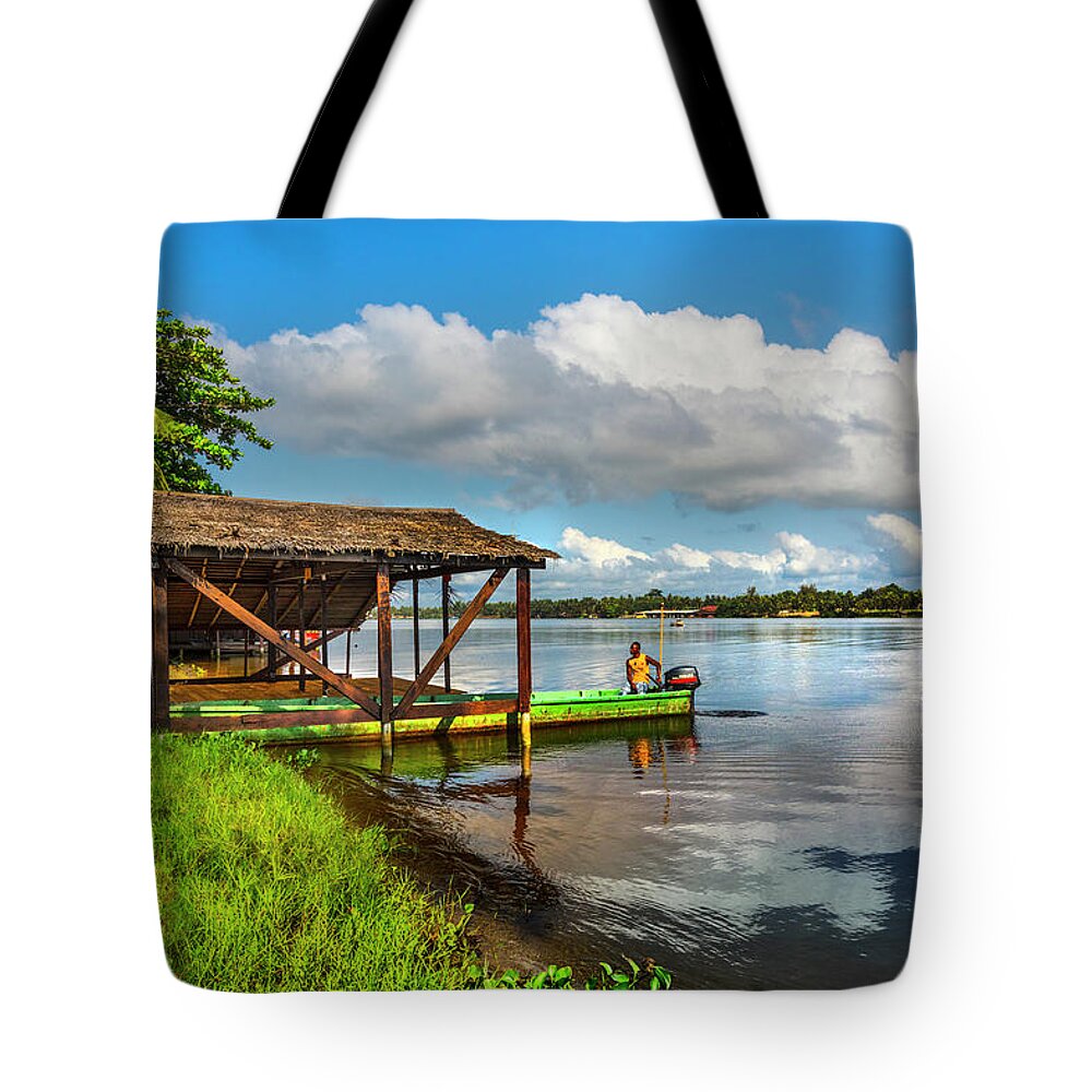 African Tote Bag featuring the photograph Morning Harbor by Debra and Dave Vanderlaan