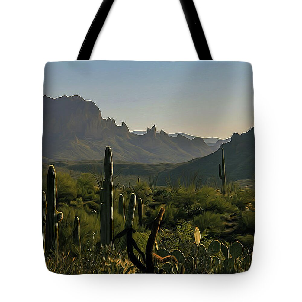 Landscape Tote Bag featuring the photograph Morning in the Basin by Hans Brakob