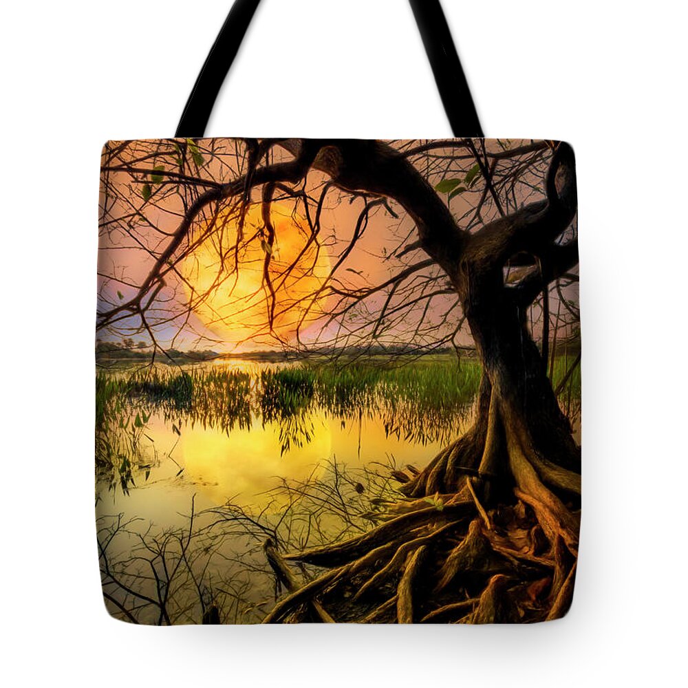 Clouds Tote Bag featuring the photograph Morning Mystery by Debra and Dave Vanderlaan