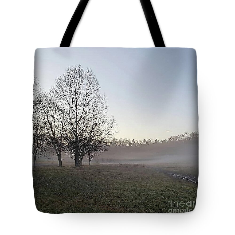 Mist Tote Bag featuring the photograph Morning Rise II by Anita Adams