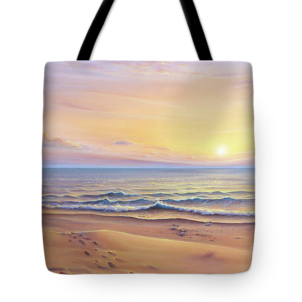 Seascape Tote Bag featuring the painting Morning Sea Breeze by Joe Mandrick