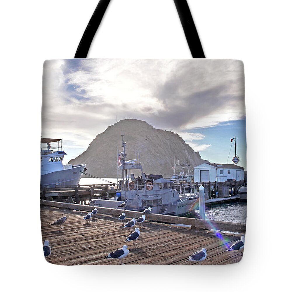 Morro Bay Harbor Tote Bag featuring the photograph Morro Bay Harbor by Michael Rock