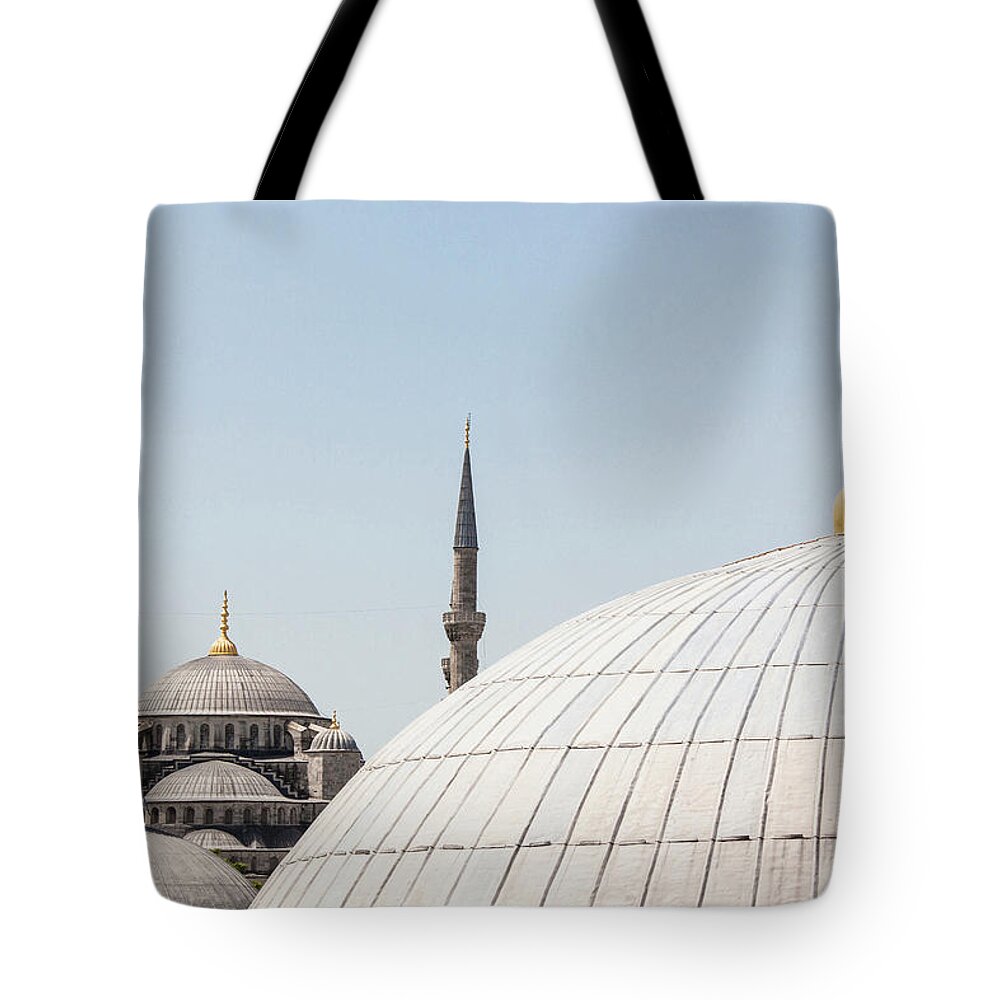 Estock Tote Bag featuring the digital art Mosque Domes by Helge Bias