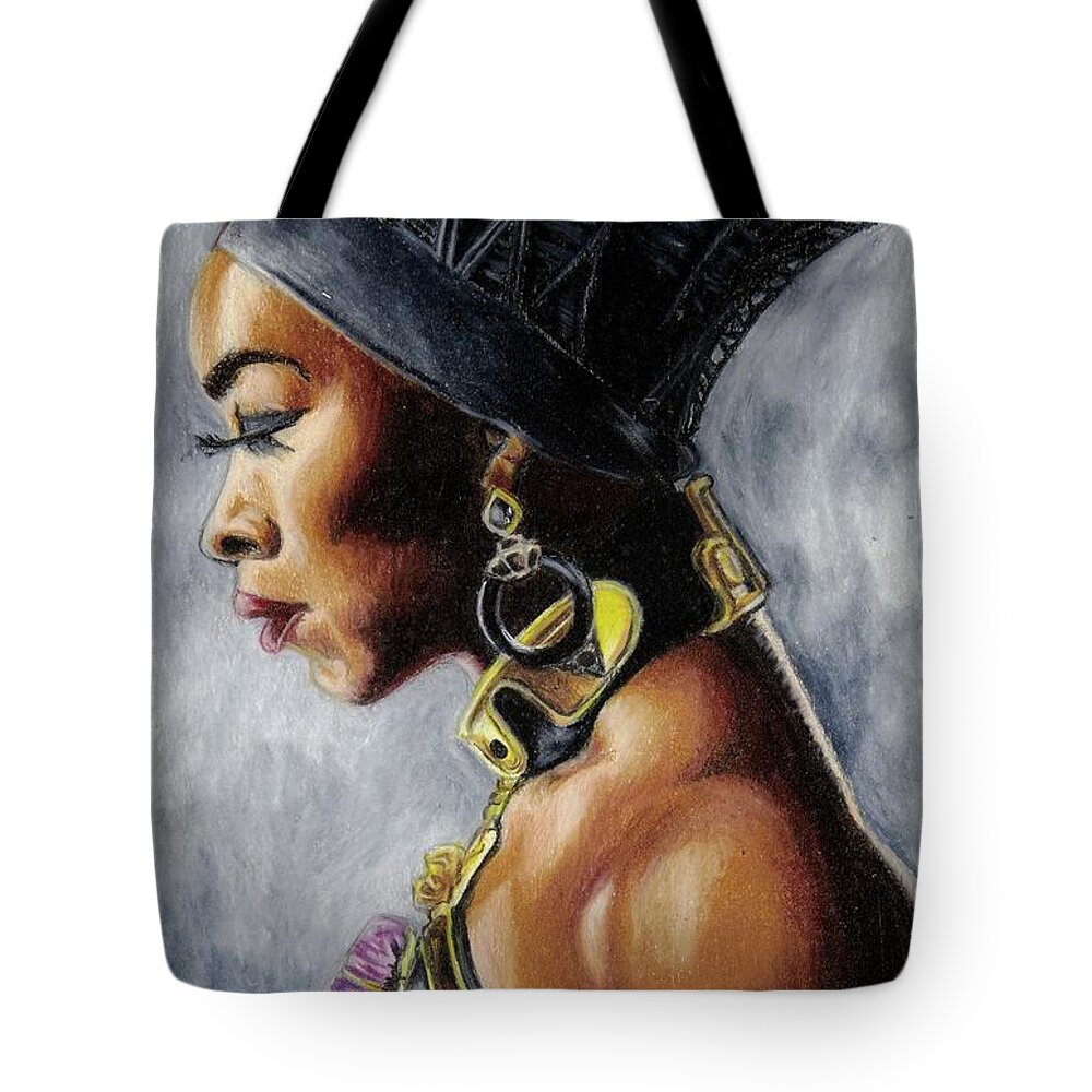 Black Panther Tote Bag featuring the drawing Mother of the Panther by Philippe Thomas