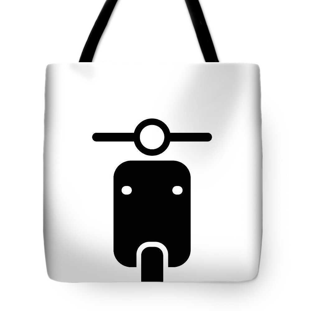 White Background Tote Bag featuring the digital art Motorbike Symbol Against White by Gustoimages/iit Bombay/spl