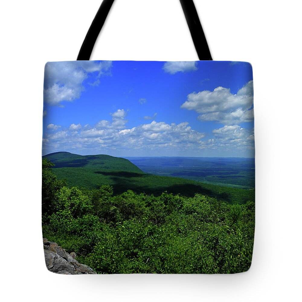 Mount Everett And Mount Race From The Summit Of Bear Mountain In Connecticut Tote Bag featuring the photograph Mount Everett and Mount Race from the Summit of Bear Mountain in Connecticut by Raymond Salani III