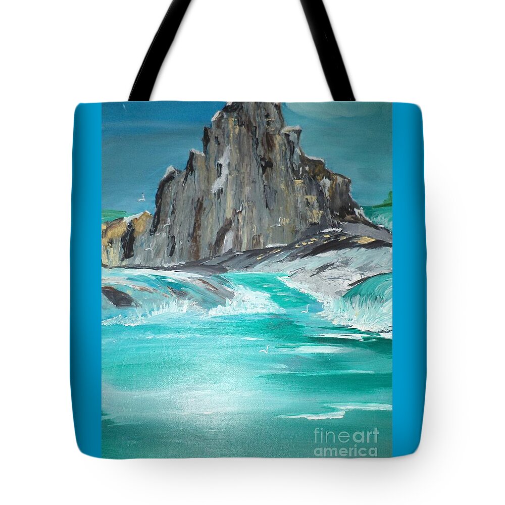  Tote Bag featuring the painting Mountain In The Water # 97 by Donald Northup