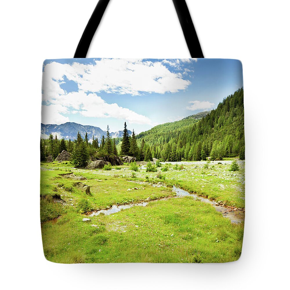 Environmental Conservation Tote Bag featuring the photograph Mountain Landscape by Lightkey
