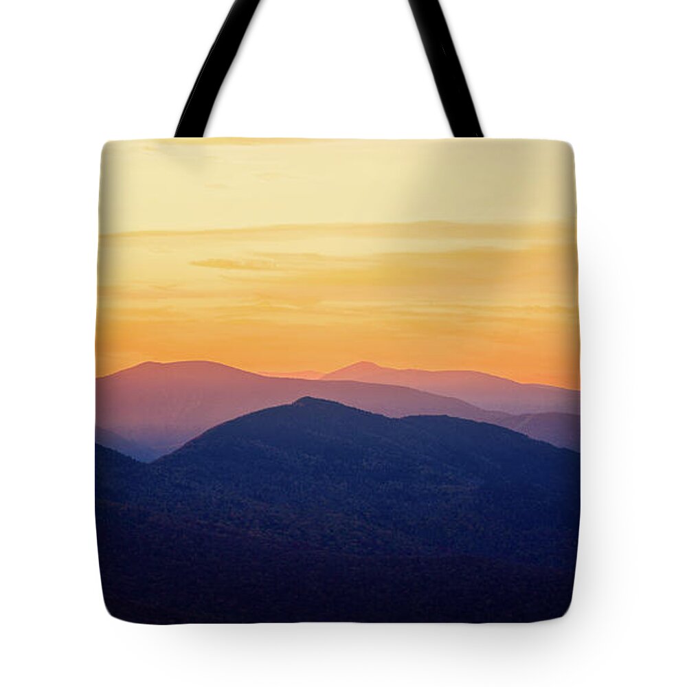 Autumn Tote Bag featuring the photograph Mountain Light And Silhouette by Jeff Sinon
