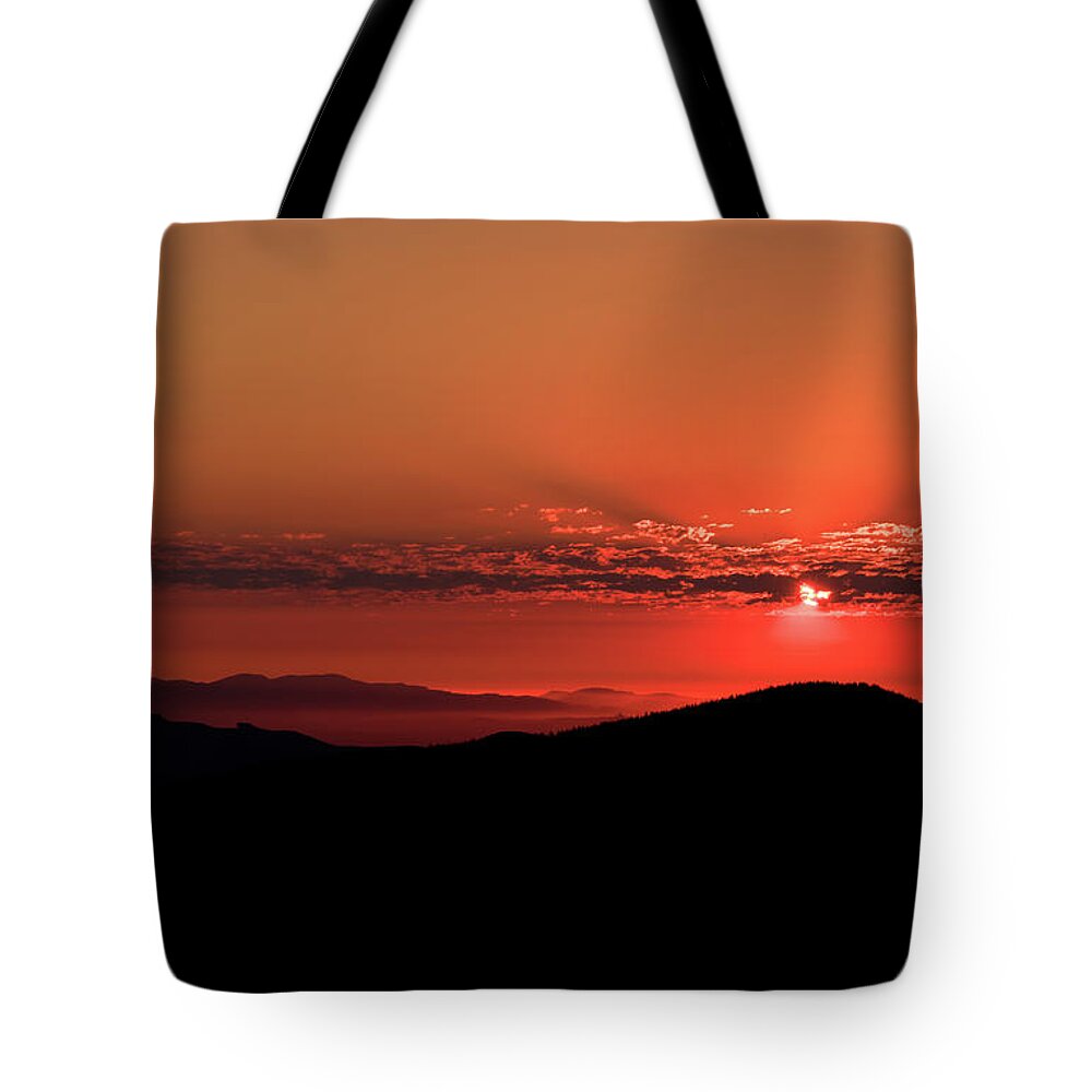 Sunset Tote Bag featuring the photograph Mountain Sunset by Briand Sanderson