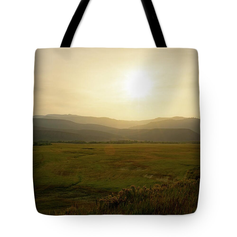 Mountain Tote Bag featuring the photograph Mountains at Dawn by Nicole Lloyd