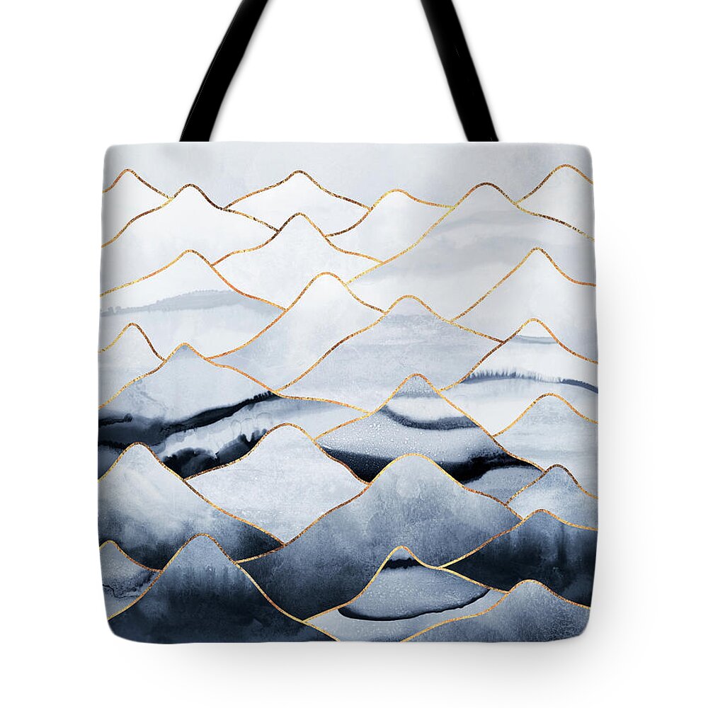 Mountains Tote Bag featuring the mixed media Mountains by Elisabeth Fredriksson