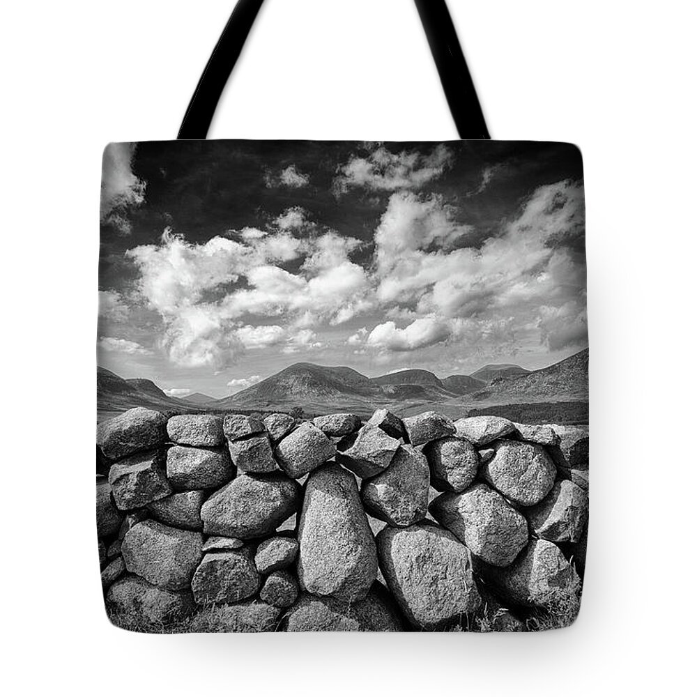 Wall Tote Bag featuring the photograph Mourne Wall View by Nigel R Bell