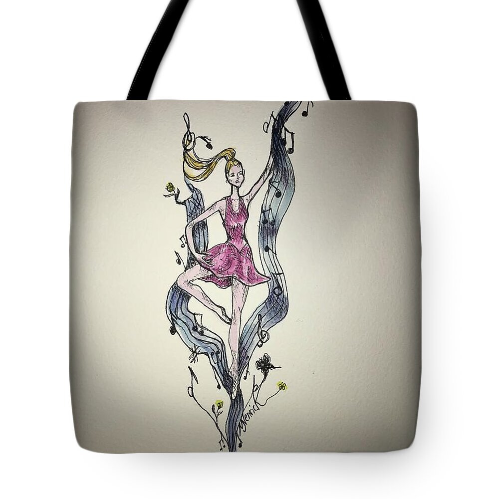 Dancer Tote Bag featuring the painting Movement For Ears and Eyes by M J Venrick