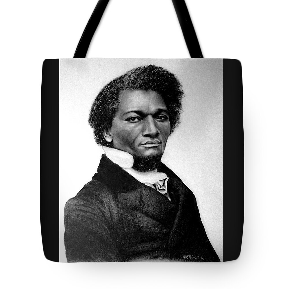 Frederick Douglass Tote Bag featuring the drawing Mr. Frederick Douglass by Danielle R T Haney