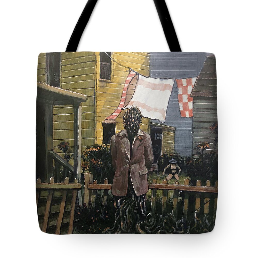 Garden Tote Bag featuring the painting Mr Pseudoacacia's Neighbor by William Stoneham