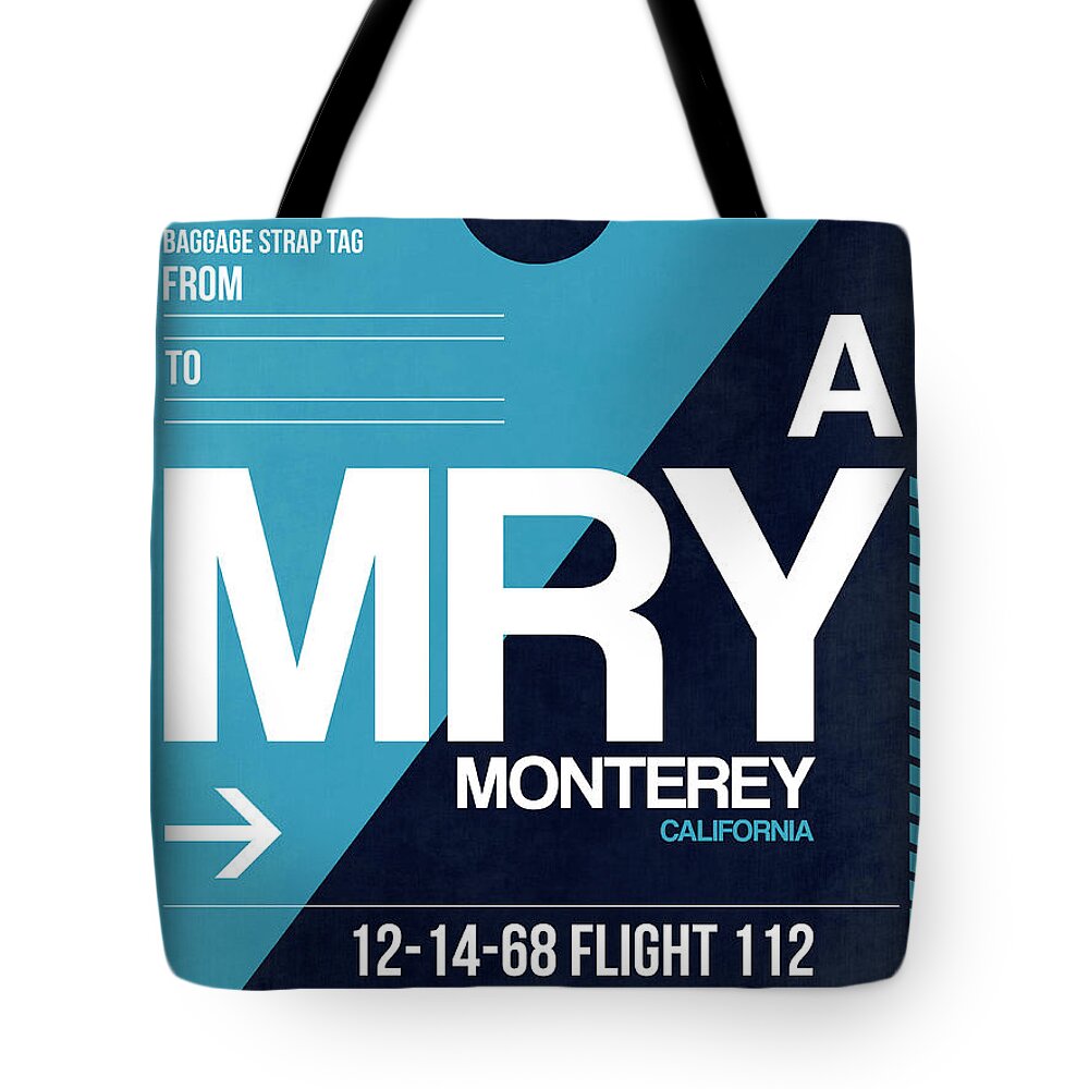 Monterey Tote Bag featuring the digital art MRY Monterey Luggage Tag II by Naxart Studio