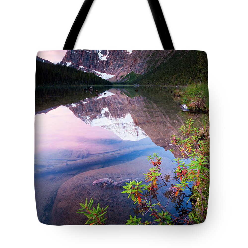 Tranquility Tote Bag featuring the photograph Mt. Edith Cavell, Jasper National Park by Mint Images/ Art Wolfe